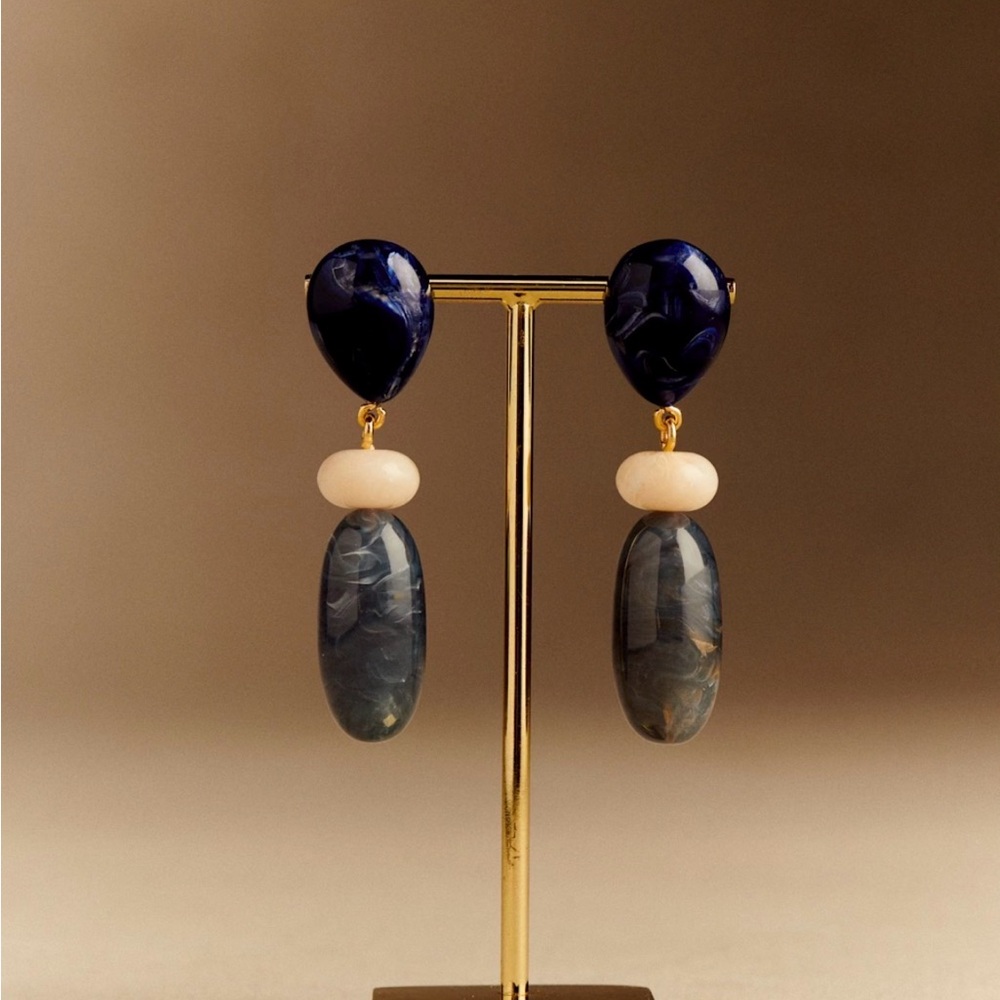 Sezane DANY EARRINGS Multi Ocean Blue